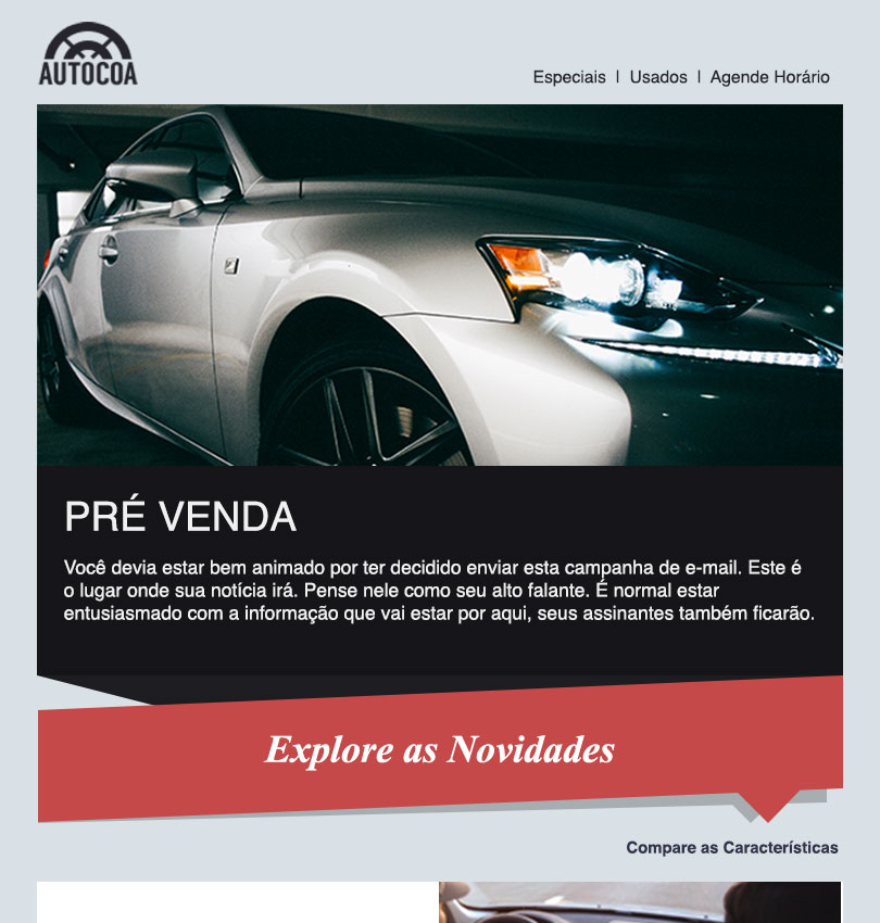 Auto Dealership template - Desktop