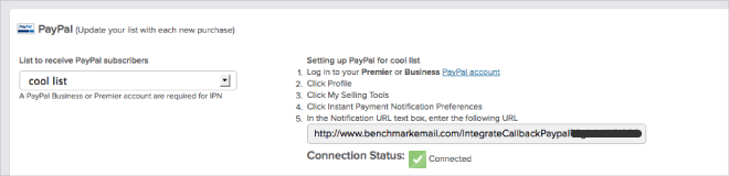 Benchmark PayPal Integration